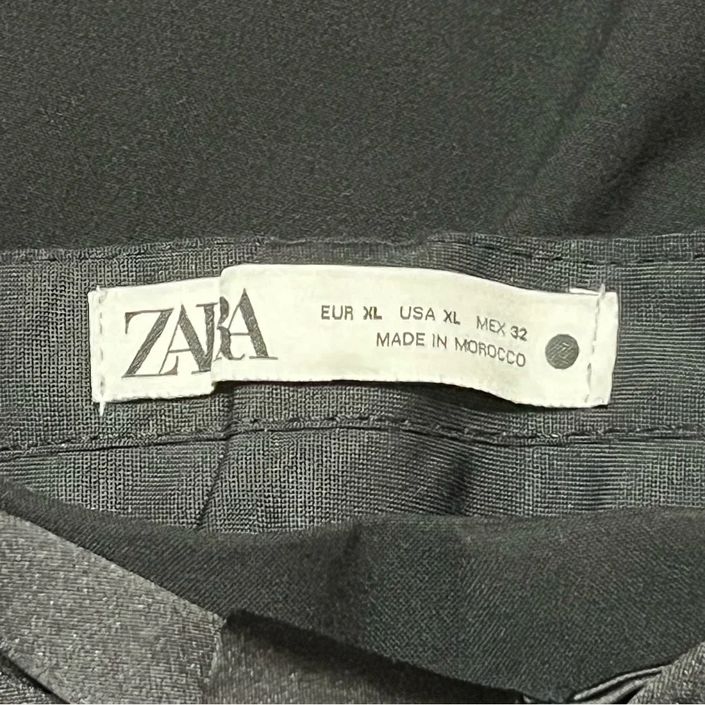 Zara Satin Bow Sash Belt Trousers Dress Pants Cocktail Black Size XL